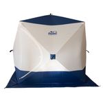 Палатка зимняя куб СЛЕДОПЫТ 2,1 х2,1 м, Oxford 210D PU 1000, S по полу 4,4 кв.м,цв. синий/белый