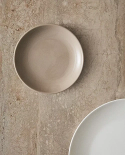 ZARA HOME КЕРАМИЧЕСКАЯ ТАРЕЛКА ДЛЯ ХЛЕБА, СЕРЫЙ