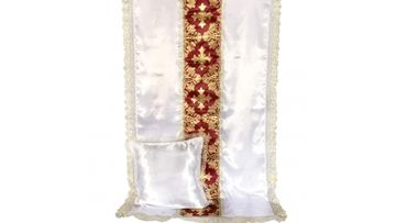 Комплект атласный вставка парча Бордо