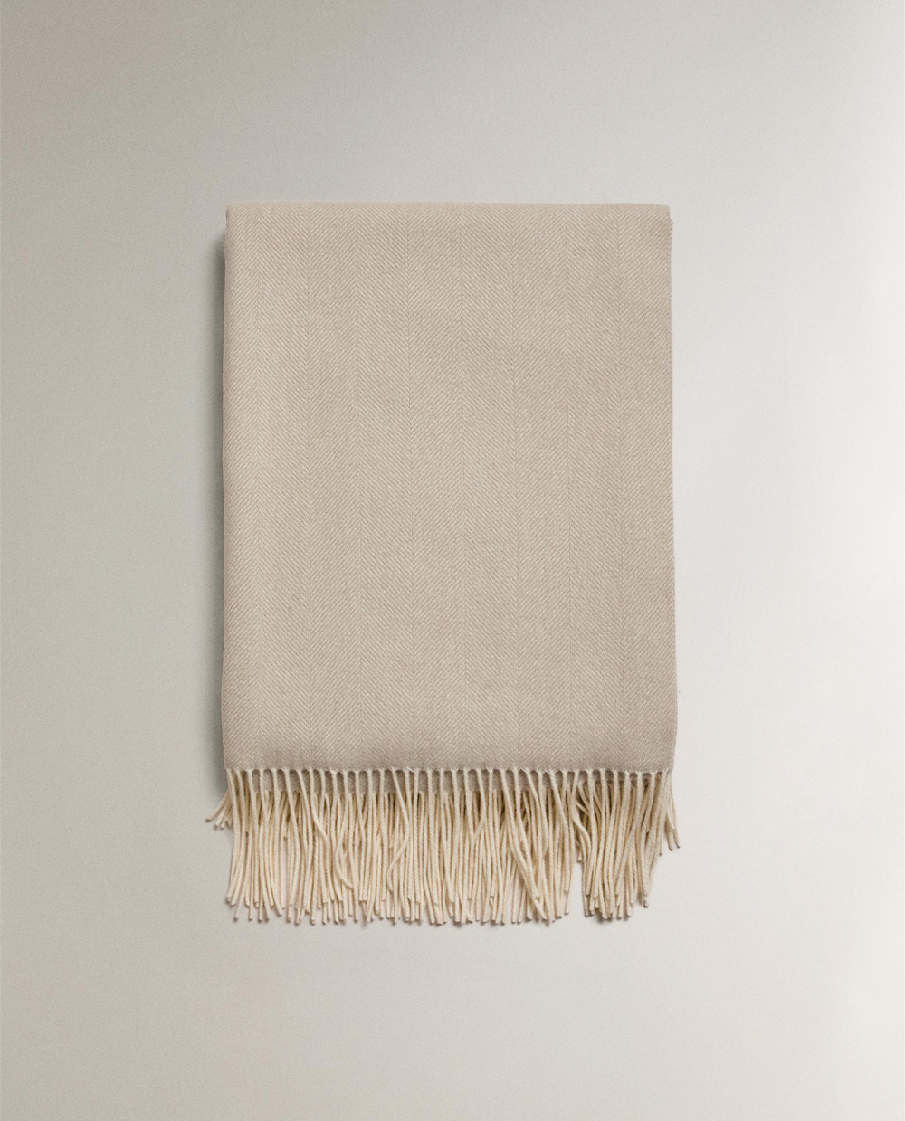 Zara Home плед из хлопка, экрю, 140x190 см