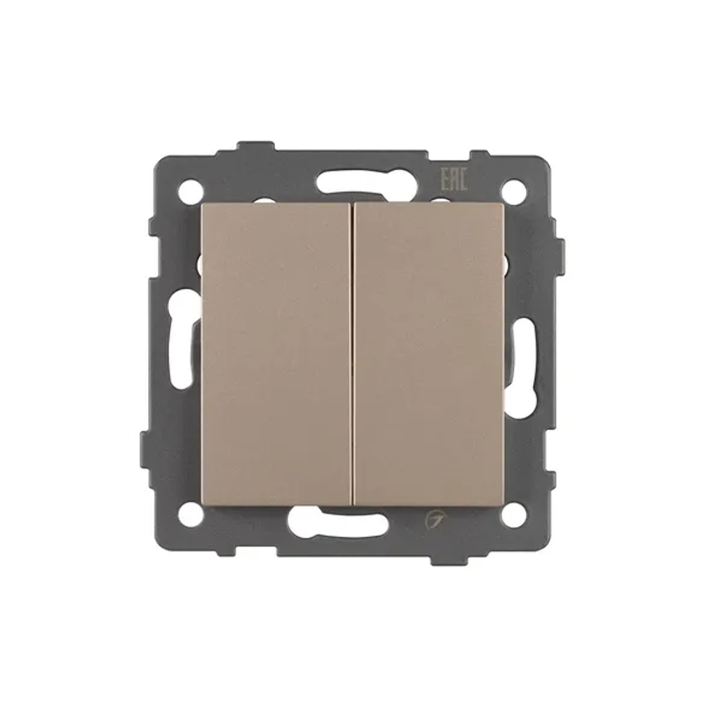 Механизм выключателя двухклавишный проходной SWT-MKP2-PL-GD-V (250V, 10A) (Arlight, -) 049895