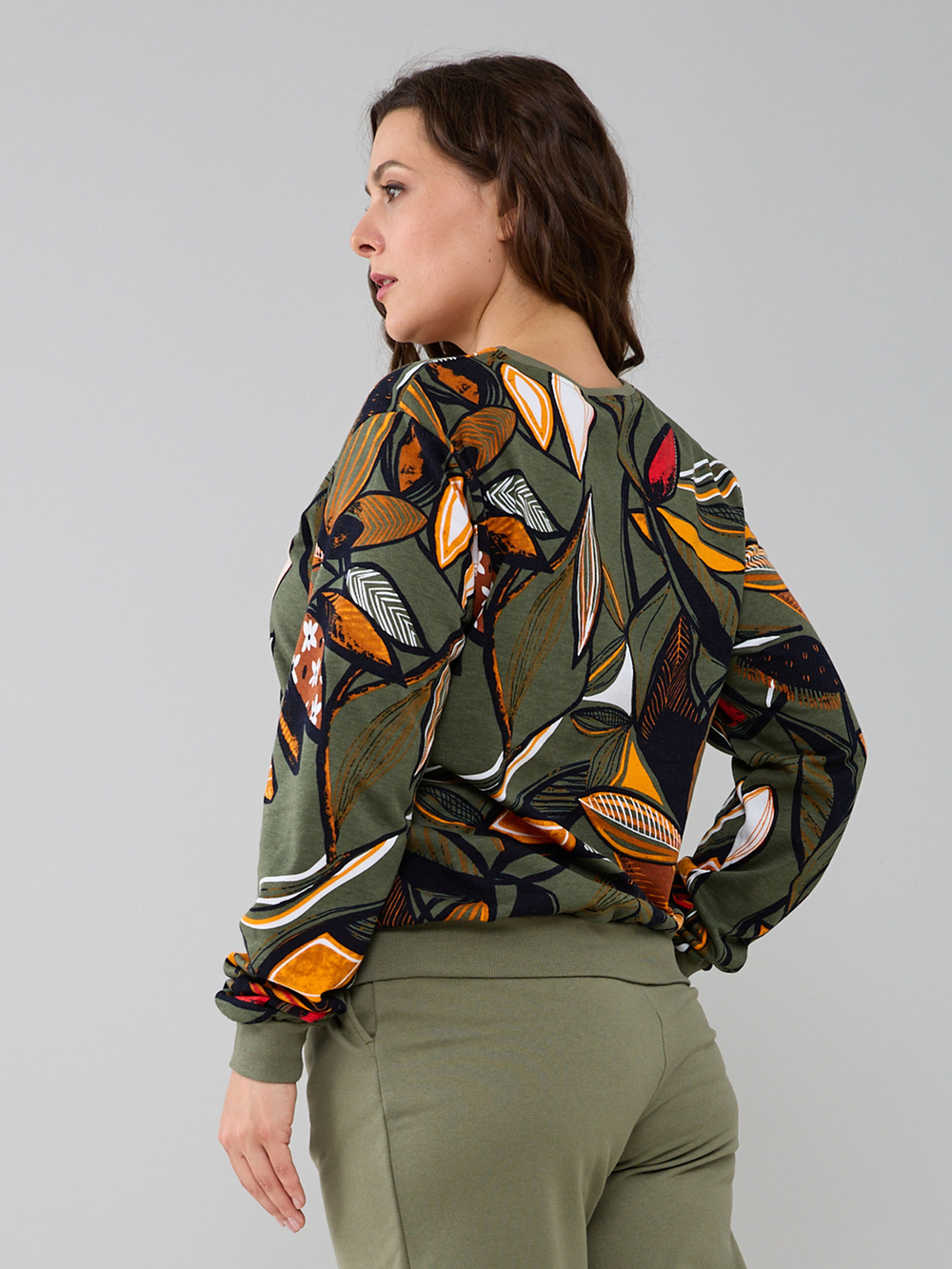 Толстовка К-90Х/хаки-осеннийлист