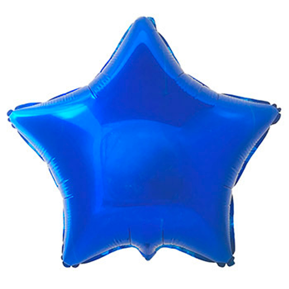 К 18 Звезда Синий в упаковке / Star Blue / 1 шт /, Фольгированный шар Е58