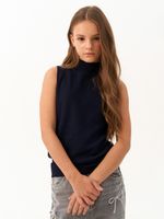 Джемпер топ с горлом 1208 синий