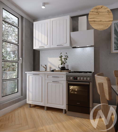 Кухня Лаура 1.0м (корпус белый/клен белый) 26мм дуб вотан