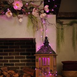 ULD-S1000-100-DGA PINK IP20 Гирлянда светодиодная. 10м. 100 светодиодов. Розовый свет. Провод зеленый. ТМ Uniel