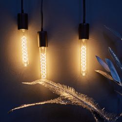 IL-V-L32A-60-GOLDEN-E27 CW01 Лампа накаливания Vintage. Форма цилиндр. длина 185 мм. Форма нити CW. Картон. ТМ Uniel