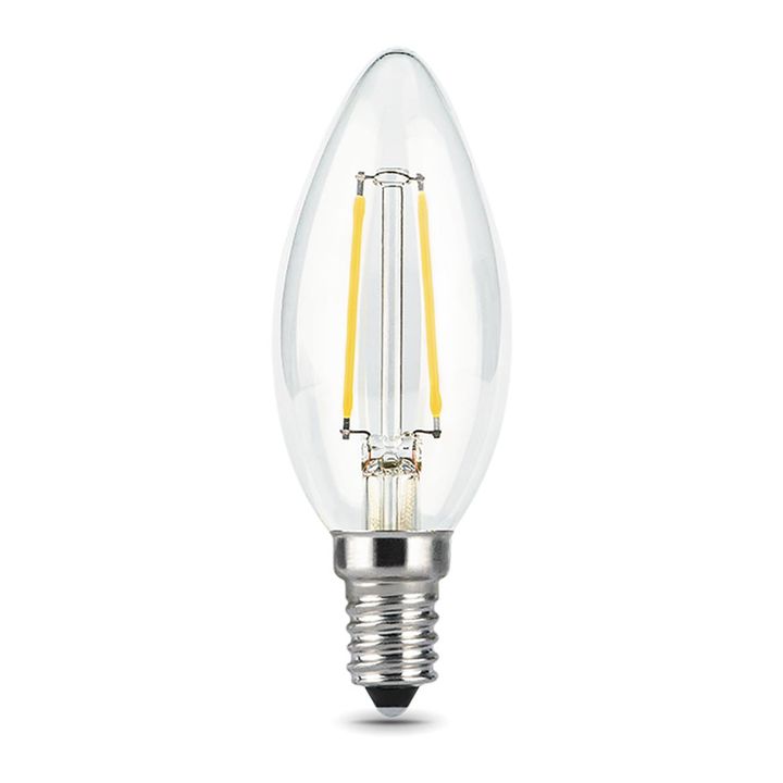 Лампа светодиодная филаментная Gauss E14 5W 2700К прозрачная 103801105