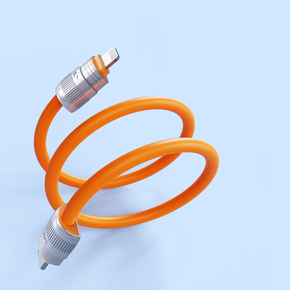 Кабель со съемным ремешком, разъемом USB-C на Lightning, быстрая зарядка 27W, длина 30см, оранжевый цвет, серия LCBA Series от Dux Ducis