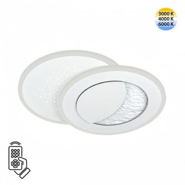 7740/60L MITRA LED SN 073 Светильник металл/акрил/белый LED 60Вт 3000-6000К 400x290 IP20 пульт ДУ STARS