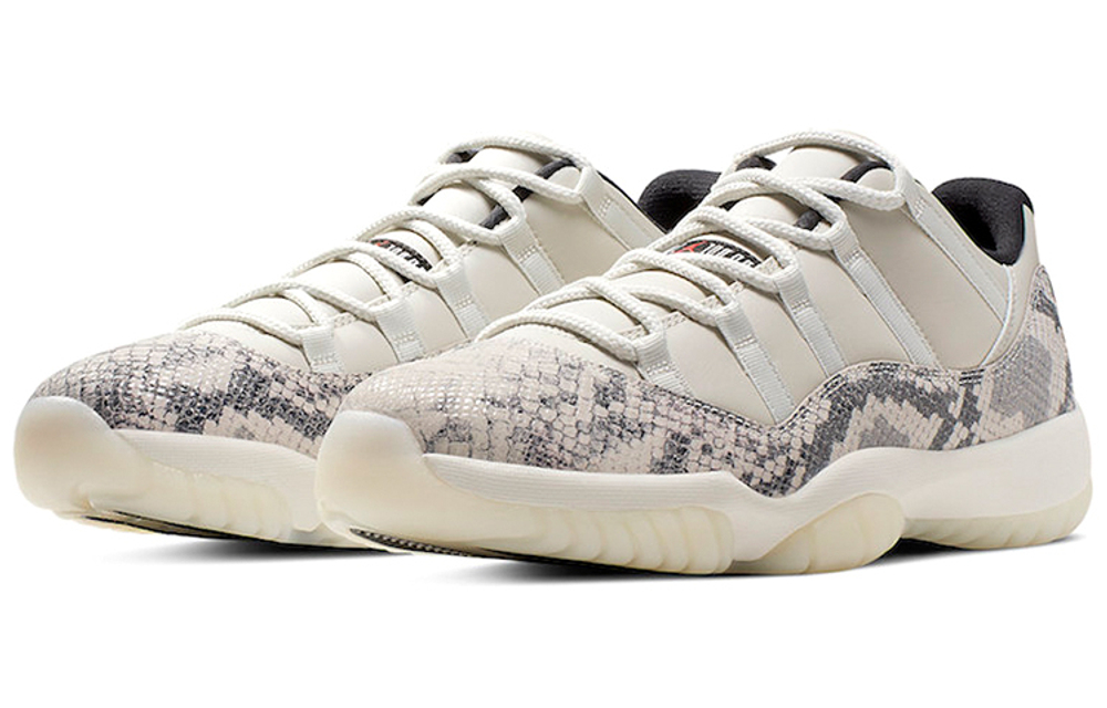 Jordan Air Jordan 11 snakeskin Wear Resistant Anti-Slip Low Help Retro Basketball Shoes Men's White