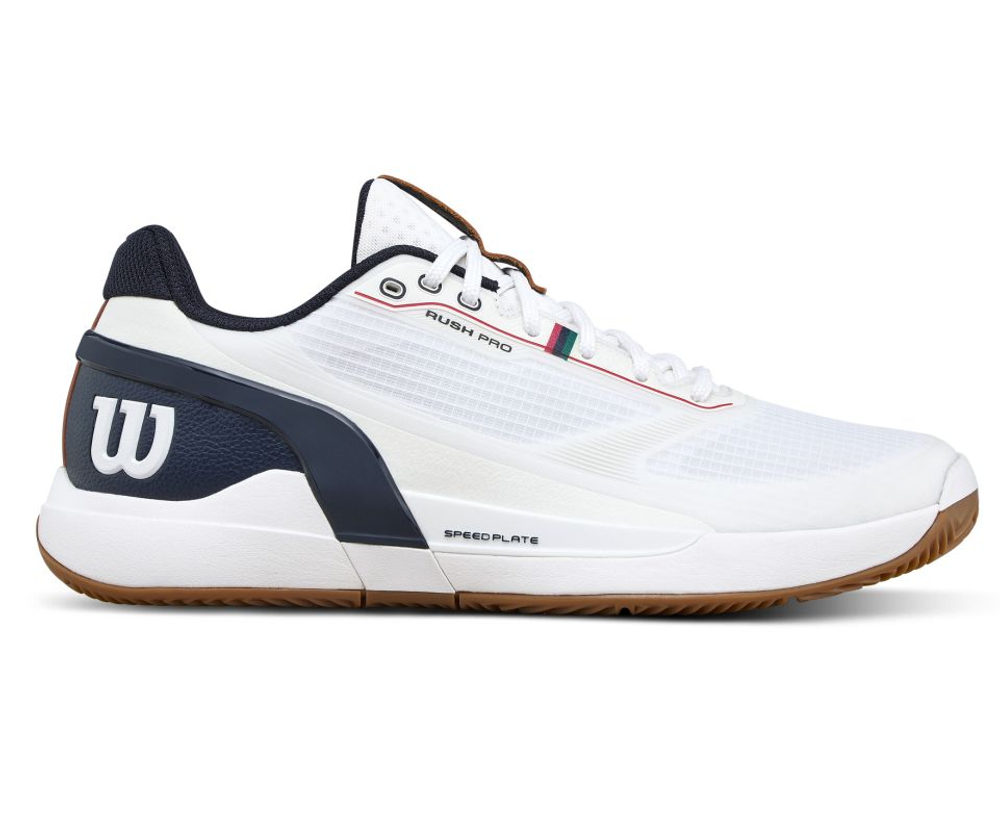 Мужские кроссовки теннисные Wilson Rush Pro 5 Clay - white/navy blazer/gum1a