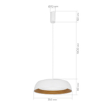 SLE1812-503-01 Светильник подвесной Белый, Древесный/белая LED 1*30W 4000K MUSE