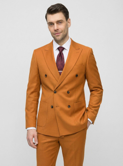 Мужской костюм двубортный (оранжевый) А73