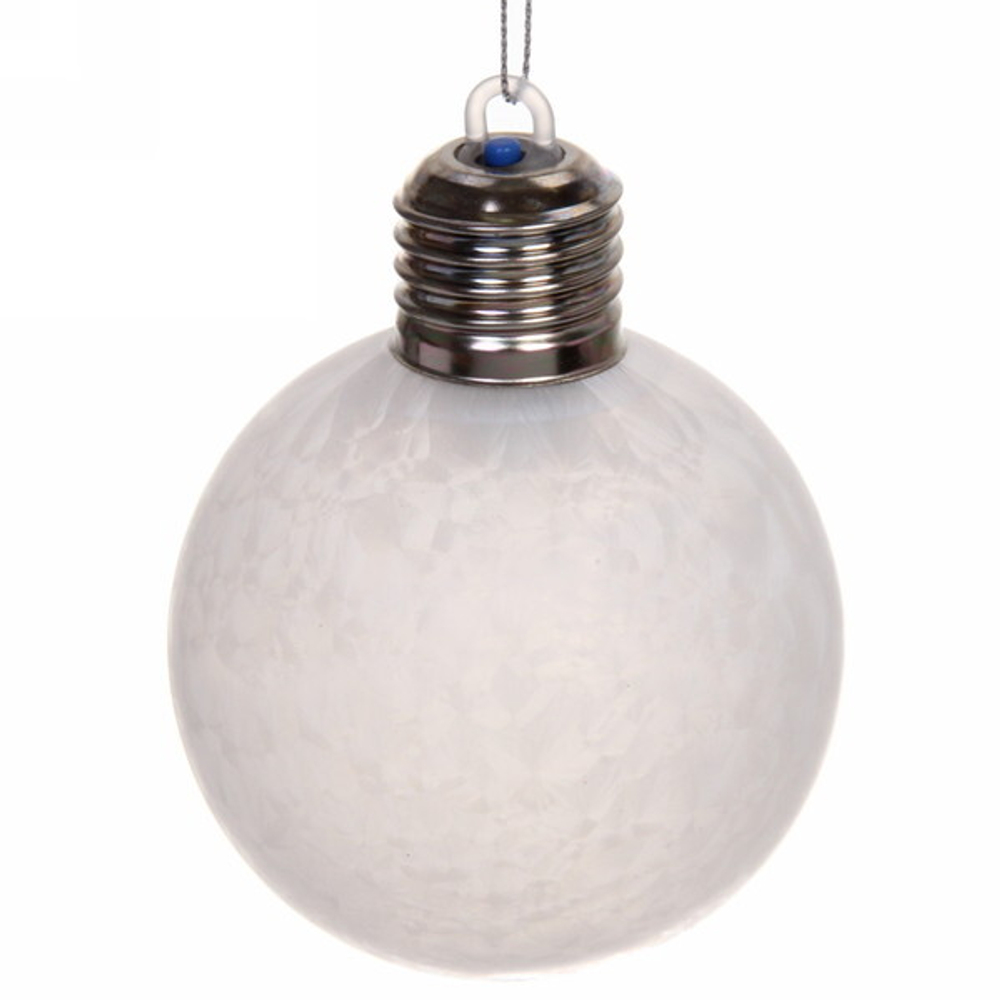 Шар новогодний с подсветкой 8 см «Льдинка», Теплый белый