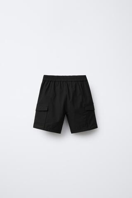 ZARA ШОРТЫ-БЕРМУДЫ ИЗ ВЫСОКОТЕХНОЛОГИЧНОЙ ТКАНИ, ЧЕРНЫЙ