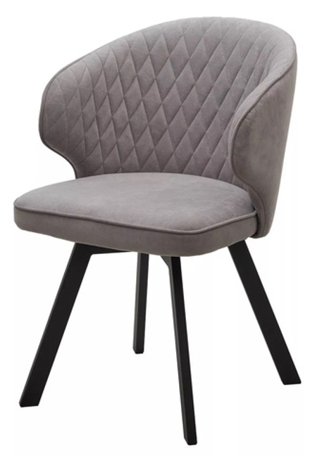 Стул М-City DISAUR Скат (Skat) поворотный на поворотный на 360 градусов, B22 Серый, Велюр, Черный каркас