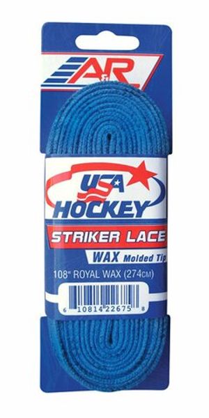A&R Шнурки хоккейные c пропиткой USA Hockey Waxed (Royal) (120"-305см)