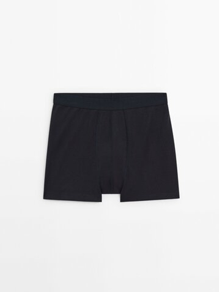 Massimo Dutti Трусы-боксеры из хлопка, темно-синий