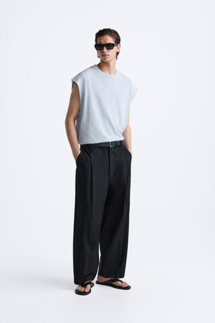 ZARA ТЕКСТУРИРОВАННЫЙ ТОП, НЕБЕСНО-ГОЛУБОЙ