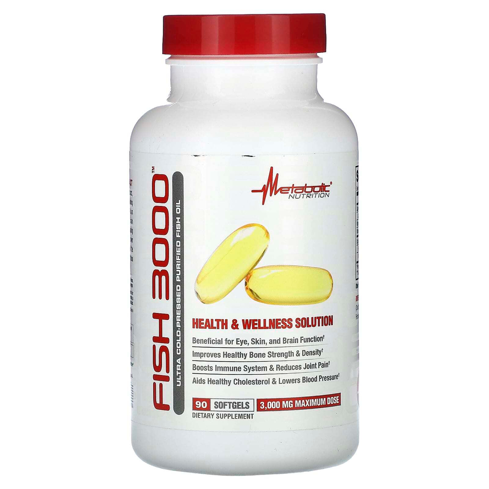 Metabolic Nutrition, Fish 3000, 90 капсул (1000 мг в 1 капсуле)