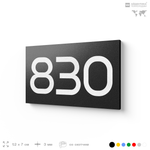 Номер на дверь 830, табличка на дверь для офиса, квартиры, кабинета, аудитории, склада, черная 120х70 мм, Айдентика Технолоджи