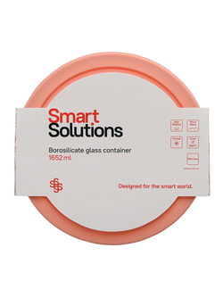 Контейнер для еды стеклянный 1652 мл розовый Smart Solutions JV1652RD