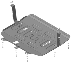 Защита картера двигателя, КПП. 2 мм, Сталь. для FAW Bestune T90 2023-н.в., Motodor.73909