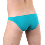 Сексуальные низкие трусы-слипы из хлопкового полотна (Размер: XL) (Цвет: бирюзовый)