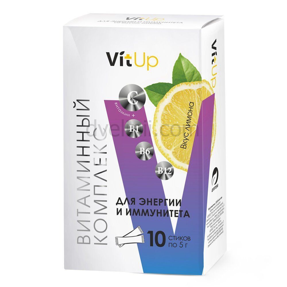 VitUp БАД &quot;Витаминный комплекс Источник энергии и иммунитета&quot; со вкусом лимона 10стик*5гр.