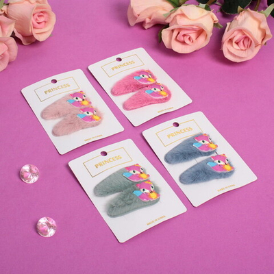 Зажимы для волос детские 2 шт «Boom- Лисичка Соня», микс 4 цвета, 5,5*2,5 см