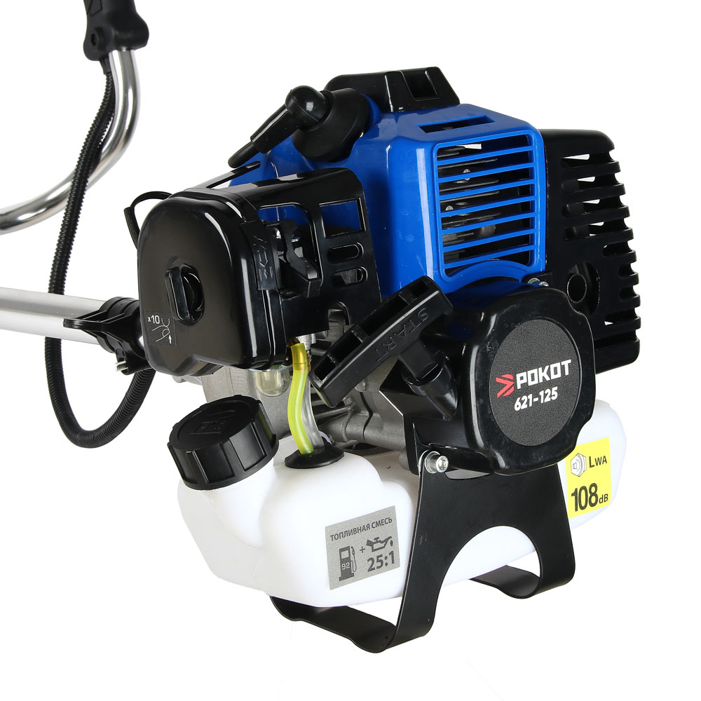 Бензотриммер "РОКОТ", мотокоса 0,90кВт/1,2лс, двигатель 33см3, нож 255мм, катушка 420мм, леска 2,4мм