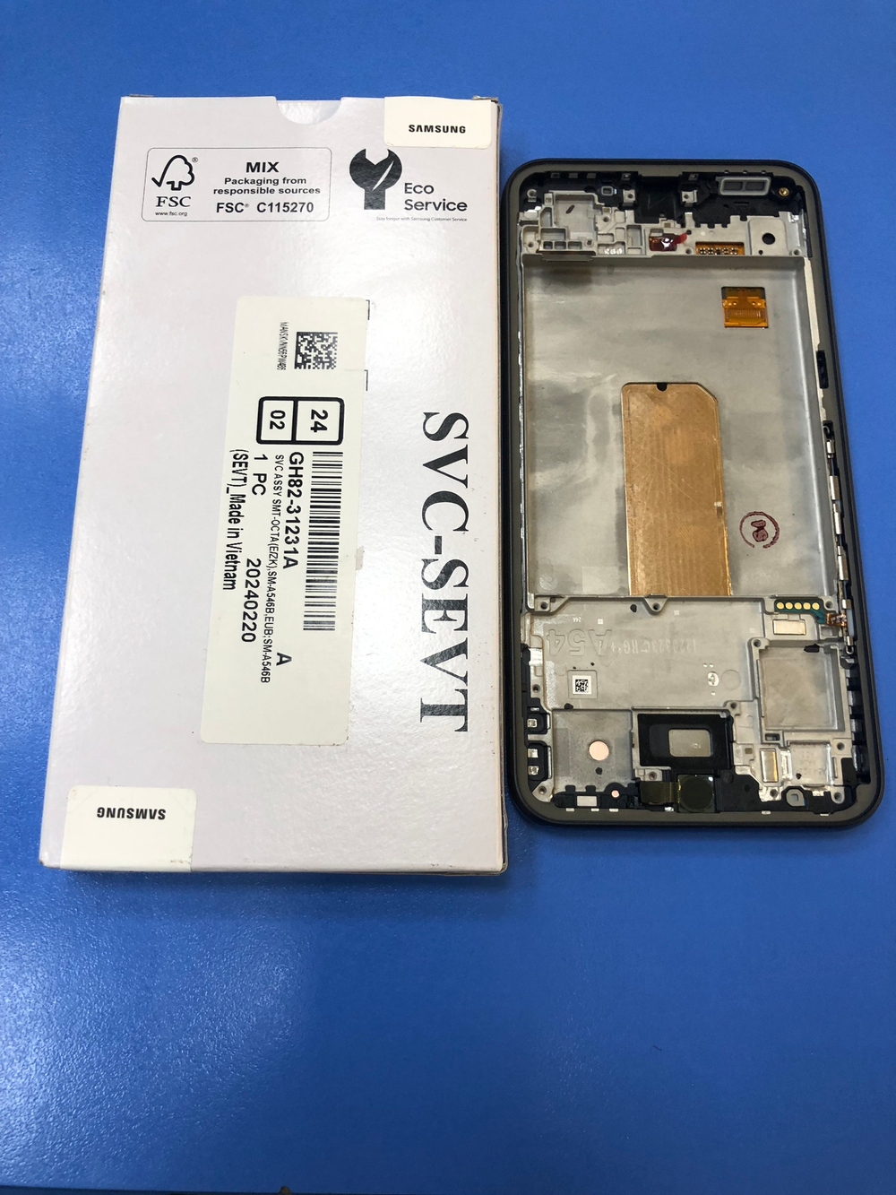 Самсунг А546 Galaxy А54 5G  Дисплей в сборе с  тачскрином и чёрной рамкой Оригинал Сервисный