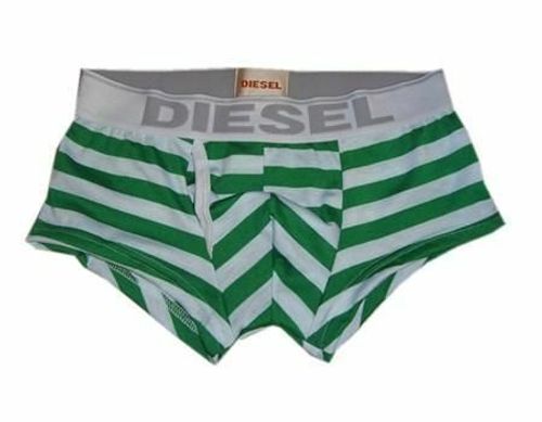 Мужские трусы боксеры Diesel Green &amp; White Stripe Boxer