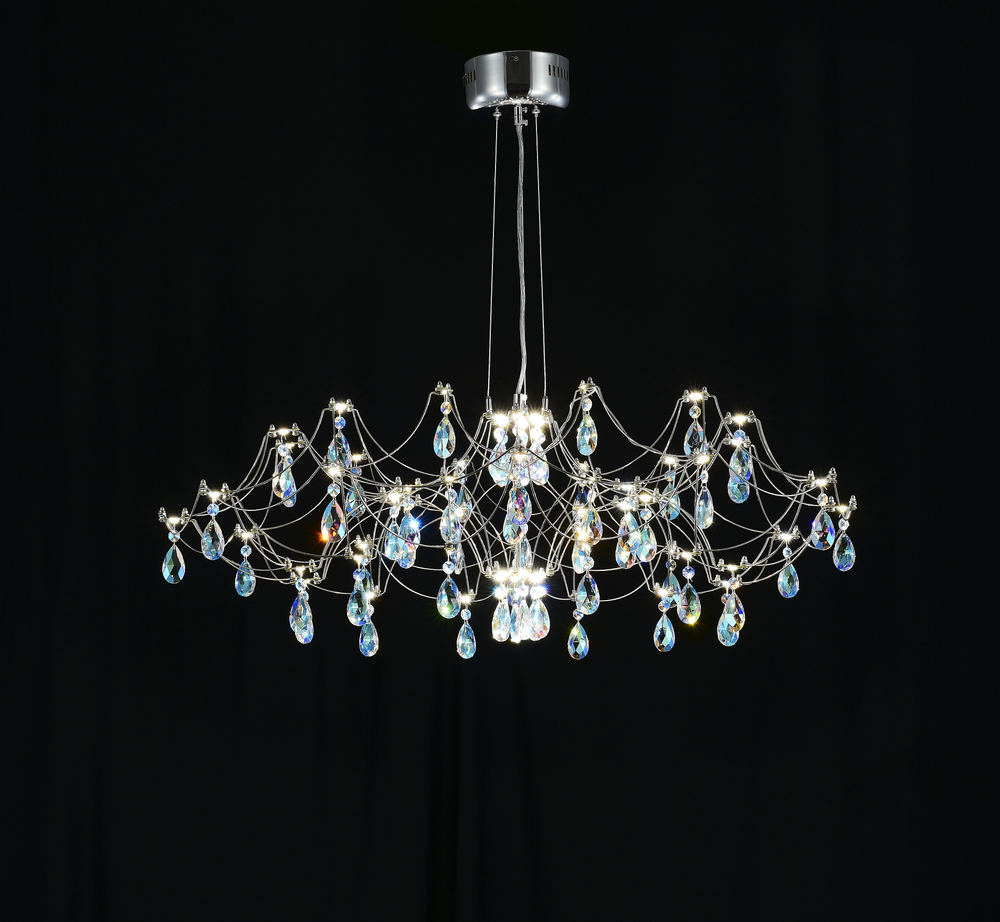 Подвесная люстра светодиодная с пультом и хрустальными подвесками K9 MyFar Ersilia MR2660-60P-50СD