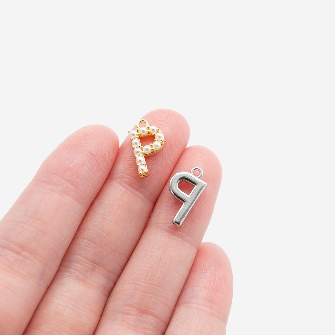 Подвеска с жемчугом в форме буквы "P", 14*7,7мм