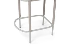 "Марсель" стул полубарный плетеный из роупа, каркас из стали светло-серый (RAL7035) муар, роуп бежевый круглый, ткань Mossle бежевая, пос.H65