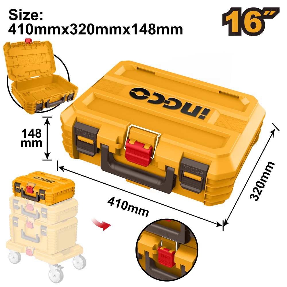 Ящик для инструмента штабелируемый INGCO PBXS101 410х320х148 мм