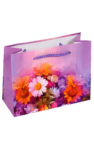 Сумка лам.17*13*7см  гор.Цветочная акварель 1шт