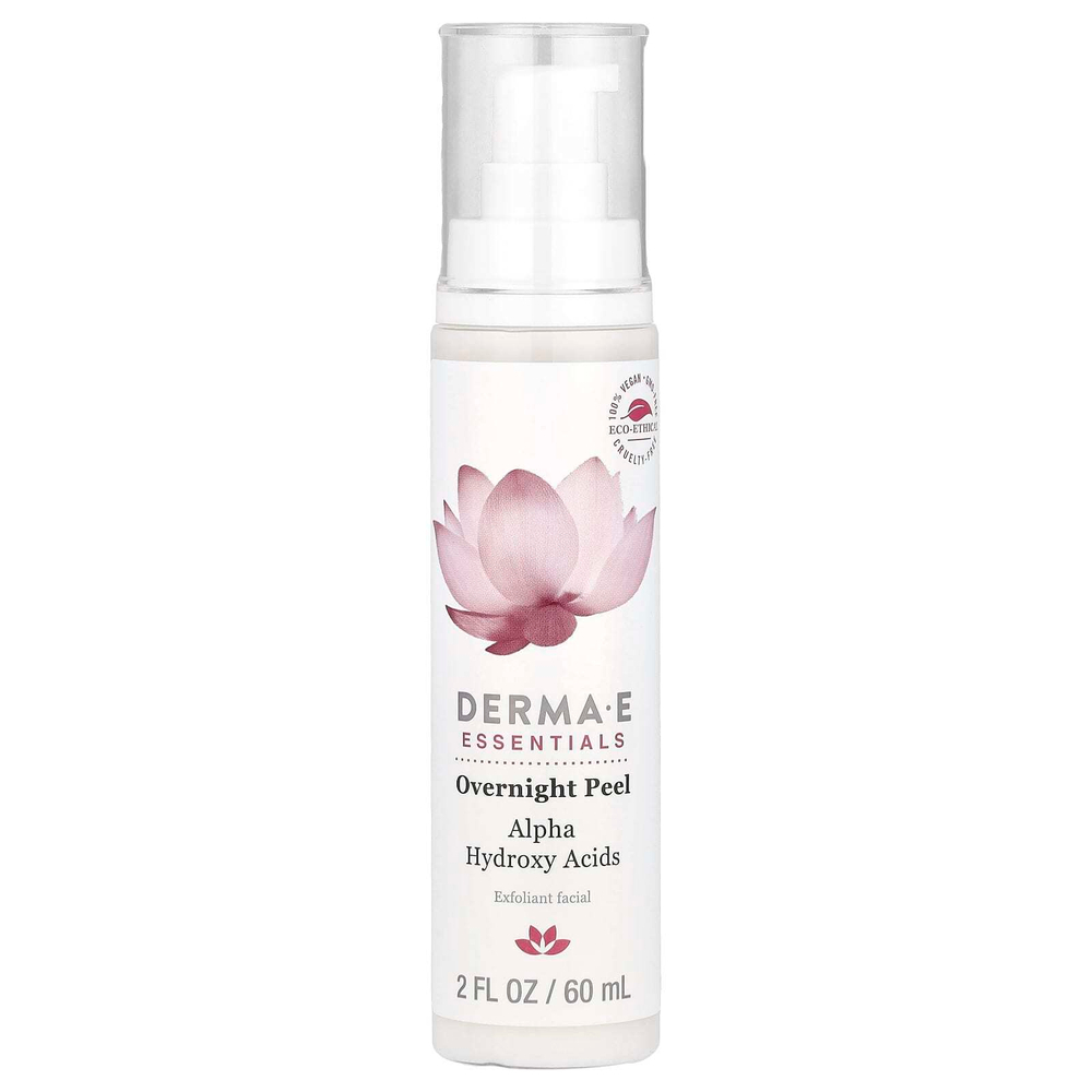 DERMA E, ночной пилинг, эксфолиант для лица, 60 мл (2 жидк. унции)
