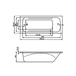Акриловая ванна Roca Line 170x70 ZRU9302924 схема