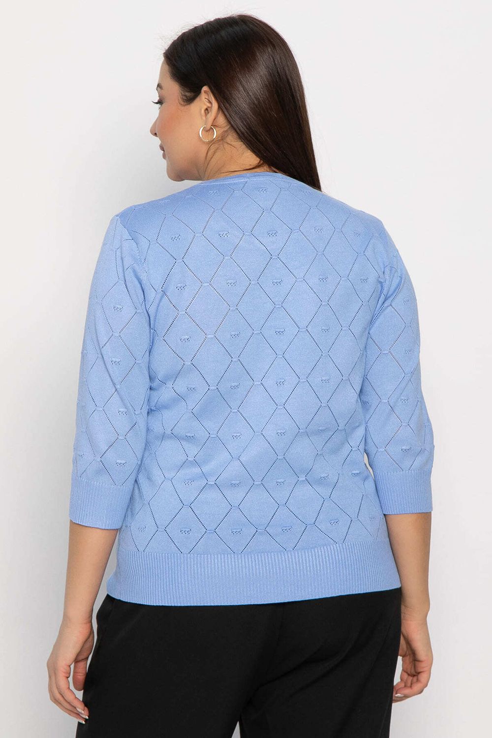 Блуза Нежный узор (голубая) Б14937-18М LT Collection