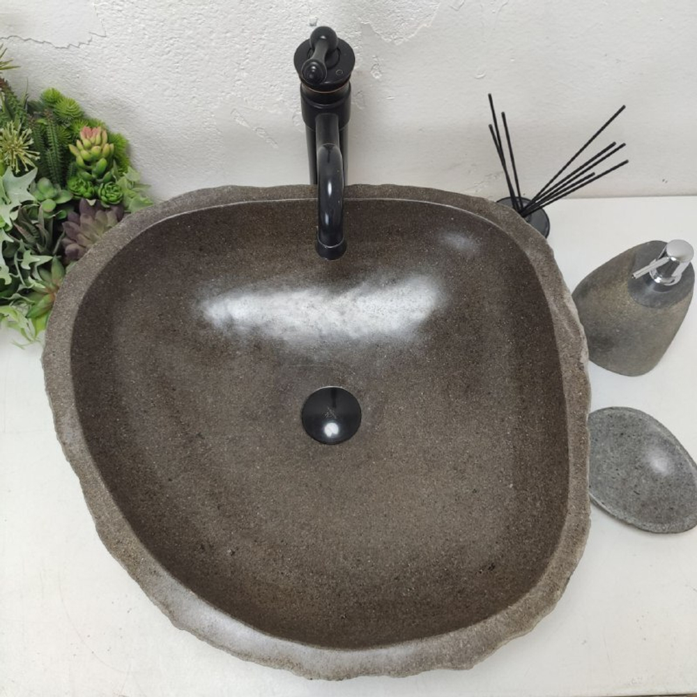 Раковина из речного камня RS-62025 (54*49*15)