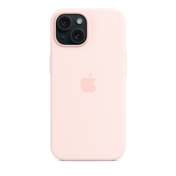 Чехол Apple iPhone 15 Silicone Case with MagSafe Light pink (MT0U3)