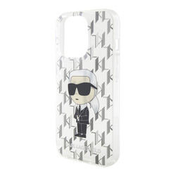 Чехол Karl Lagerfeld PC/TPU Monogram NFT Karl Ikonik для iPhone 15 Pro Hard Transparent (Белый)