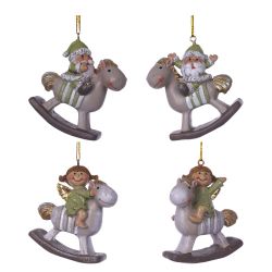 GAEM Фигурка декоративная подвесная "Ангел/Дед Мороз", L5,5 W2 H6 см, 4в.