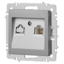 Розетка Intro Accent 6-303-03 информационная RJ45, IP20, СУ, алюминий
