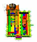 Коммерческий надувной батут «Сафари-Тигр» 10*9*8м, с двумя горками