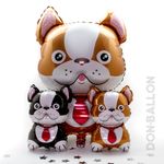 Шар (12"/30 см) Мини-фигура, Бульдог, Черный