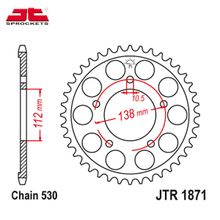 JT JTR1871.50 звезда задняя (ведомая), 50 зубьев